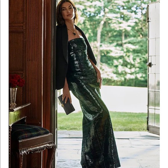 ralph lauren memory long gown